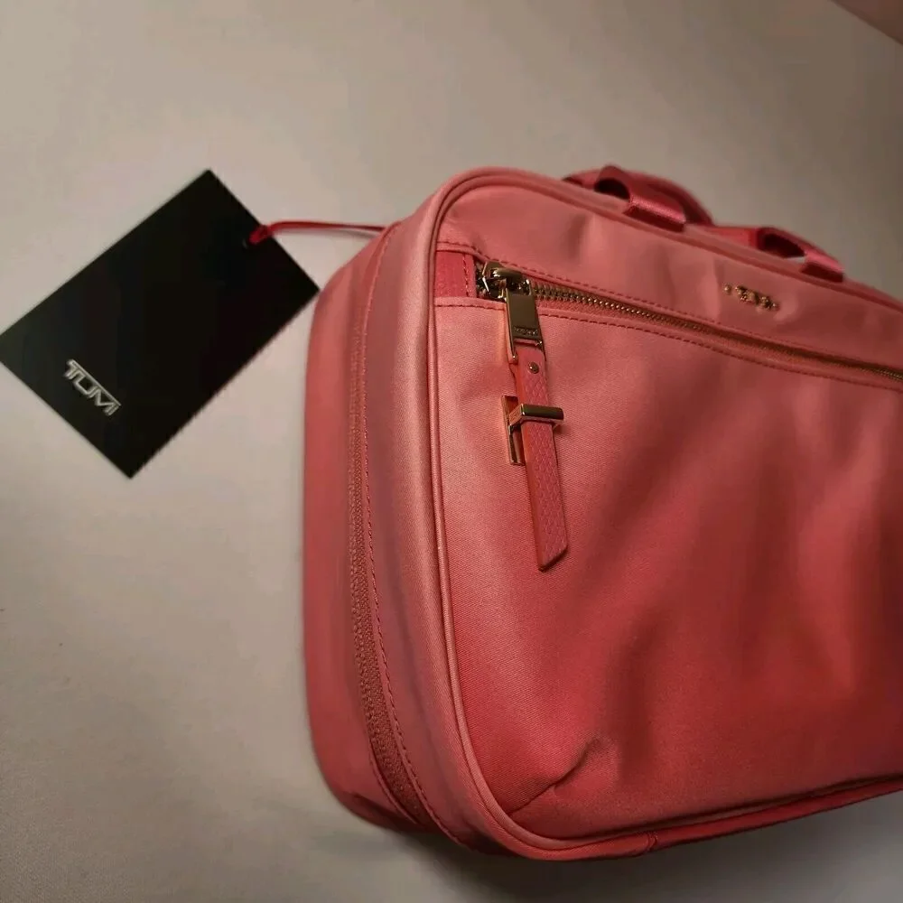 NWT TUMI Voyageur MELISSA Zippered Cosmetic Toiletry Bag PINK OMBRE